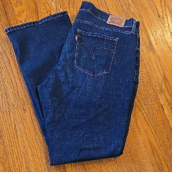 Levi's Indigo Women's Straight Leg Jeans 34/32 - Picture 3 of 4